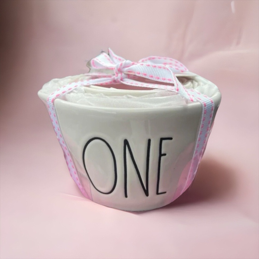 Rae Dunn measuring cups white and pink